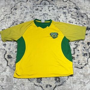 Brazil Soccer Jersey Men’s Medium Yellow Green Futbol Shirt Panna Brazil Crest